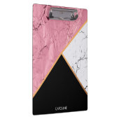 Rosen-Goldschwarzweiss-Marmormuster Klemmbrett (Rechts)