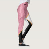 Rosen-Goldschwarzweiss-Marmormuster Leggings (Rechts)