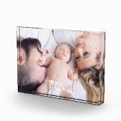 Rosen-Goldskript gesegnet Fotoblock (Rechts)