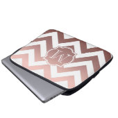 Rosen-Goldsparren-Monogramm Laptopschutzhülle (Vorne Knopf)