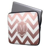 Rosen-Goldsparren-Monogramm Laptopschutzhülle (Vorderseite Links)