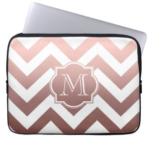 Rosen-Goldsparren-Monogramm Laptopschutzhülle