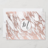 Rosen-Goldweiße moderne MarmorVerlobung Einladung (Rückseite)