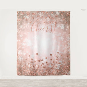 Rosen-Goldwinter-Glitzer des Wandteppich