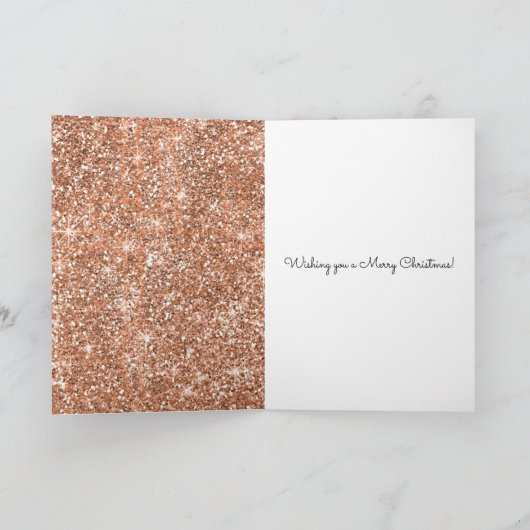 Rosen-Goldzauber-Weihnachten Feiertagskarte (Innenseite)