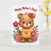 Rosen-Herz-Bär-Muttertagskarte Karte (Gelbe Blume)