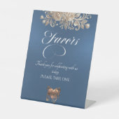 Rosen & Herz Geschenke - Blau Sockelschild (Vorderseite)