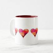 Rosen-Herz-Tasse Zweifarbige Tasse (Vorderseite Links)