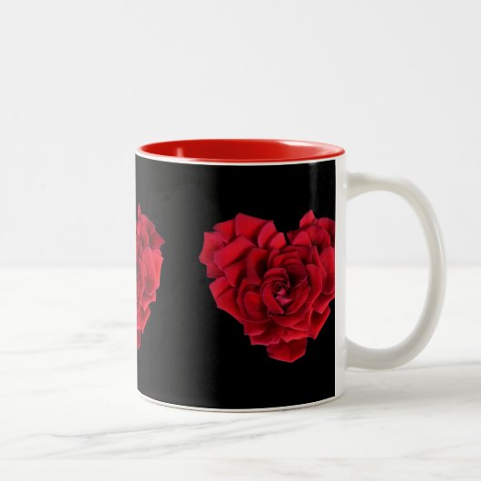 Rosen-Herz Zweifarbige Tasse (Rechts)