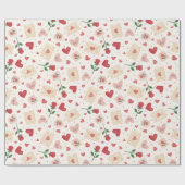 Rosen, Herzen und Liebesbriefe Geschenkpapierrolle Geschenkpapier (Flach)
