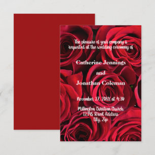 Rosen-Hintergrund - Einladung der Hochzeits-3x5