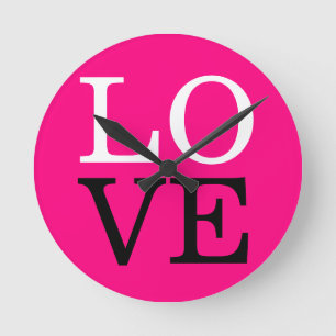 Rosen Hintergrund Liebe Hochzeit Runde Wanduhr