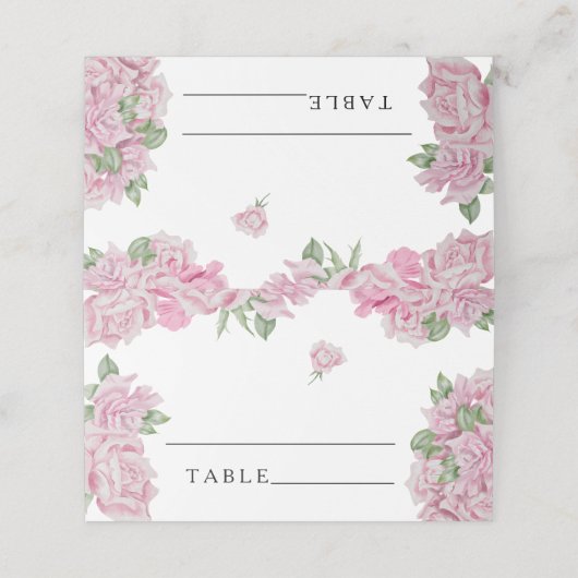 Rosen - Hochzeiten - Platzkarten (Außenseite Aufgefaltet)