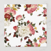 Rosen-Hochzeits-Menü Menükarte (Rückseite)