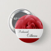 Rosen-Hochzeits-Name-Brautjungfern-Knopf Button (Vorne & Hinten)