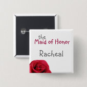Rosen-Hochzeits-Party-Knöpfe Button (Vorne & Hinten)