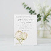 Rosen-Hochzeitseinladung des Watercolor weiße Einladung (Stehend Vorderseite)