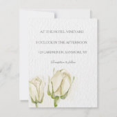 Rosen-Hochzeitseinladung des Watercolor weiße Einladung (Rückseite)