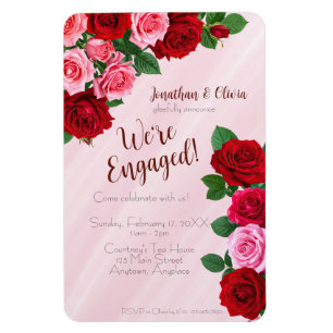 Rosen Hochzeitseinladung Magnet