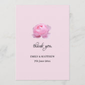 Rosen-Hochzeitsnadel mit rosa Fragrande wünscht Hinweiskarte (Rückseite)