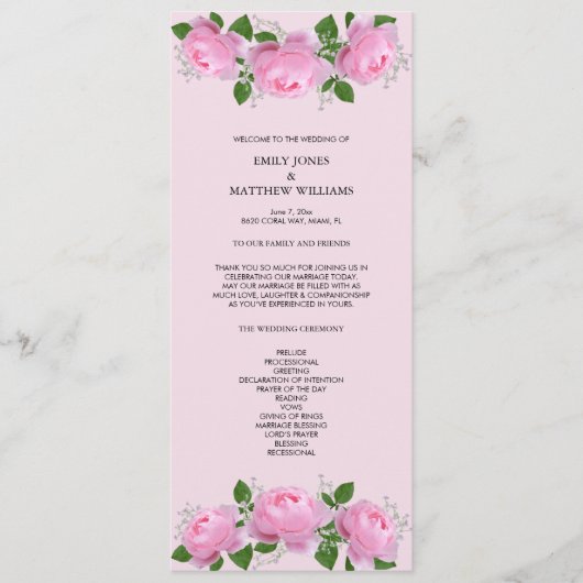 Rosen, Hochzeitszeremonie, Rosen, Rosen, rosa Frag Programm (Vorderseite)