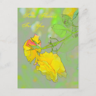 Rosen, holen Sie sich Ihre hübschen Rosen hier! Po Postkarte