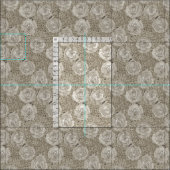 Rosen Hortensien Blumen Silber Tee Leder Stoff (Kachel)