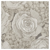 Rosen Hortensien Blumen Silber Tee Leder Stoff (Nahaufnahme)