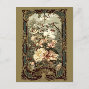 Rosen im viktorianischen Zeitalter & Barock-Rokoko Postkarte