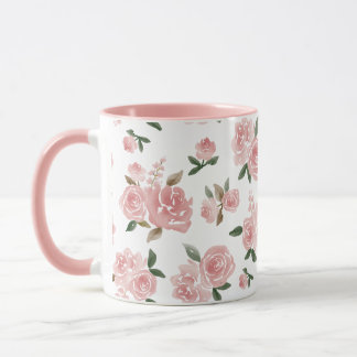 Rosen in Aquarellfarbe | Elegant Vintag floral Tasse