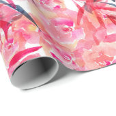 Rosen in Aquarellfarbe Geschenkpapier (Rolleneckpunkt)