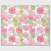 Rosen in Aquarellfarbe Geschenkpapier (Flach)