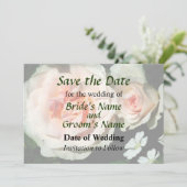 Rosen in blass rosa im Garten Save The Date (Stehend Vorderseite)