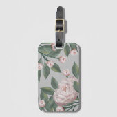 Rosen in blassrosa mit bearbeitbarem Hintergrund Gepäckanhänger (Vorderseite Vertikal)