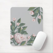 Rosen in blassrosa mit bearbeitbarem Hintergrund Mousepad (Mit Mouse)