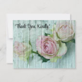 Rosen in blassrosa, Shabby Chic, danke, Flachkarte (Vorderseite)