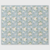 Rosen in blauer Farbe Geschenkpapier (Flach)