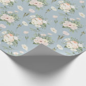 Rosen in blauer Farbe Geschenkpapier (Ecke)