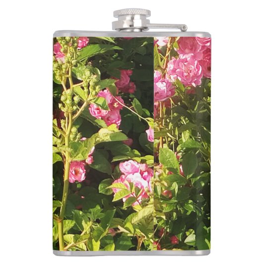 Rosen in Blüte Flachmann (Rückseite)