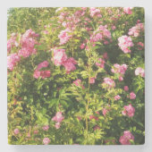 Rosen in Blüte Steinuntersetzer (Vorderseite)