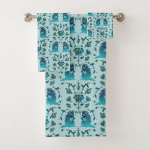 Rosen in einem rauen Fleck Aqua Badhandtuch Set