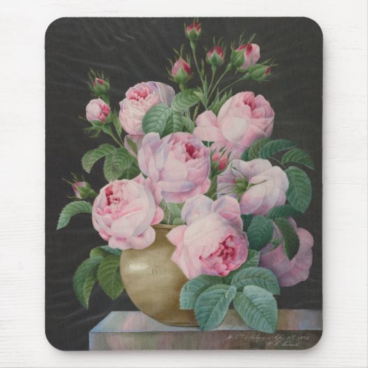 Rosen in einer Vase - Pierre Joseph Redouté Mousepad (Vorne)
