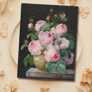 Rosen in einer Vase - Pierre Joseph Redouté Postkarte