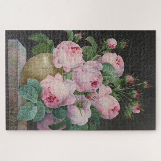 Rosen in einer Vase - Pierre Joseph Redouté Puzzle (Horizontal)