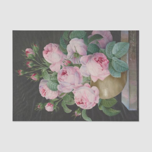 Rosen in einer Vase von Pierre Joseph Seidenpapier (Vorderseite)
