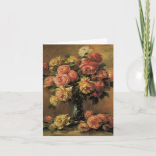 Rosen in einer Vase von Pierre Renoir, Hochzeit Dankeskarte