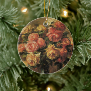 Rosen in einer Vase von Pierre Renoir Keramikornament