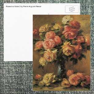 Rosen in einer Vase von Pierre Renoir Postkarte