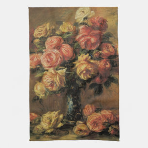 Rosen in einer Vase von Pierre Renoir, Vintage Fin Handtuch