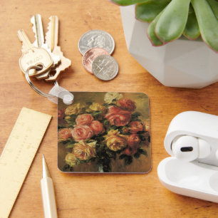 Rosen in einer Vase von Pierre Renoir, Vintage Fin Schlüsselanhänger